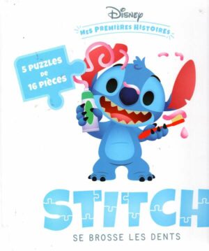 Disney Baby - Mes Premieres Histoires - Stitch Se Brosse Les Dents - 5 Grands Puzzles 16 Pc