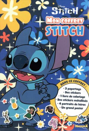 Disney Stitch - Mon Coffret Stitch - Dans Ce Coffret: 3 Papertoys, Des Stickers, 1 Livre De Coloriag