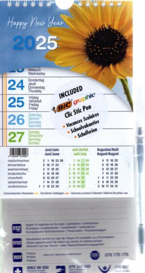 Calendrier - Week Note n°2025